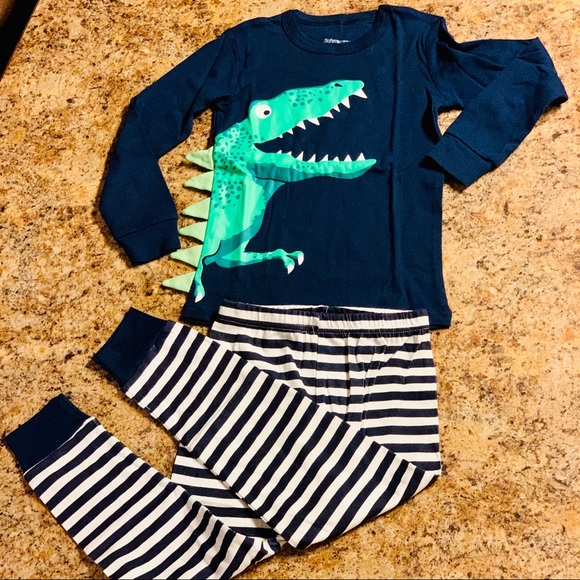 Boys Striped Dinosaur Pajama Set - Picture 2 of 7